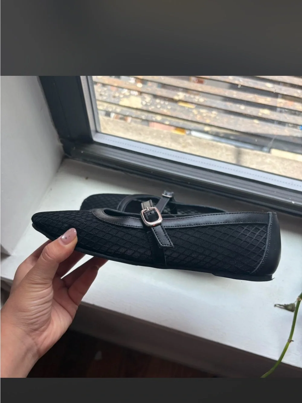 Saks Fifths mesh black ballet flats
